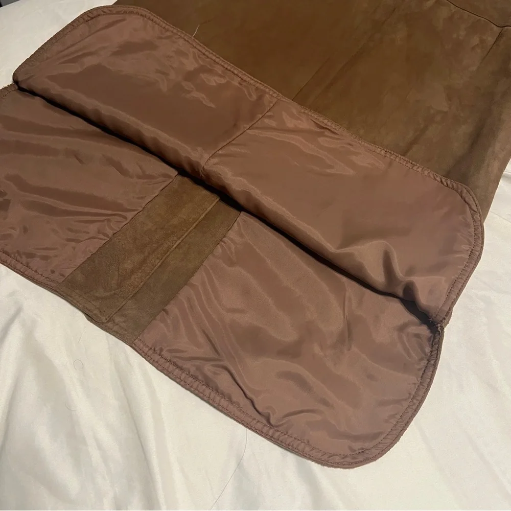 Vtg Bill Haire Friedrick's Sport Lamb Suede Button Front Shirt Blouse - Picture 6 of 12